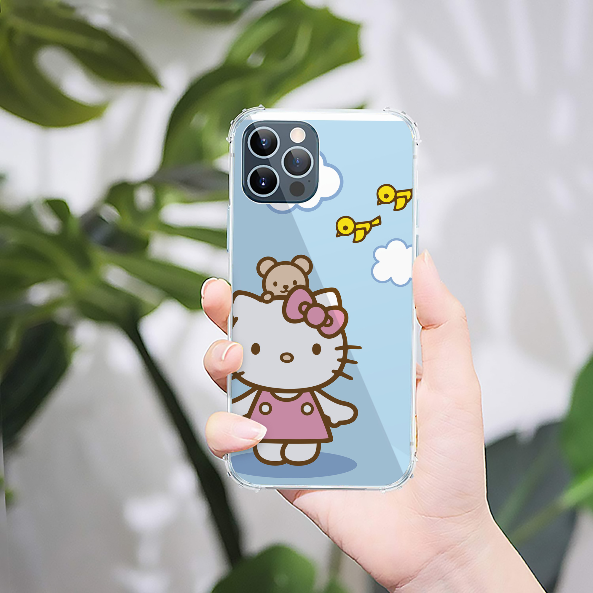 （画像用） Hello Kitty ハローキティ 【iPhone 12シリーズ対応】透明スマホケース（クリアソフトケース）